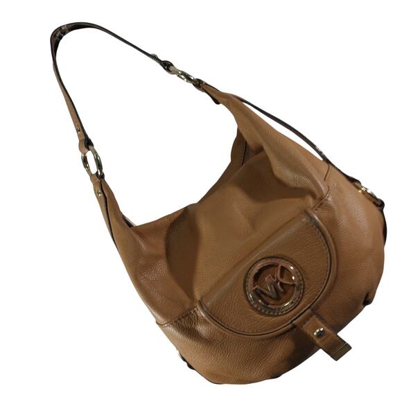 MICHAEL KORS! WARM PECAN BROWN/TAN PEBBLED GENUINE LEATHER HANDBAG, PURSE, BAG! - Picture 12 of 12